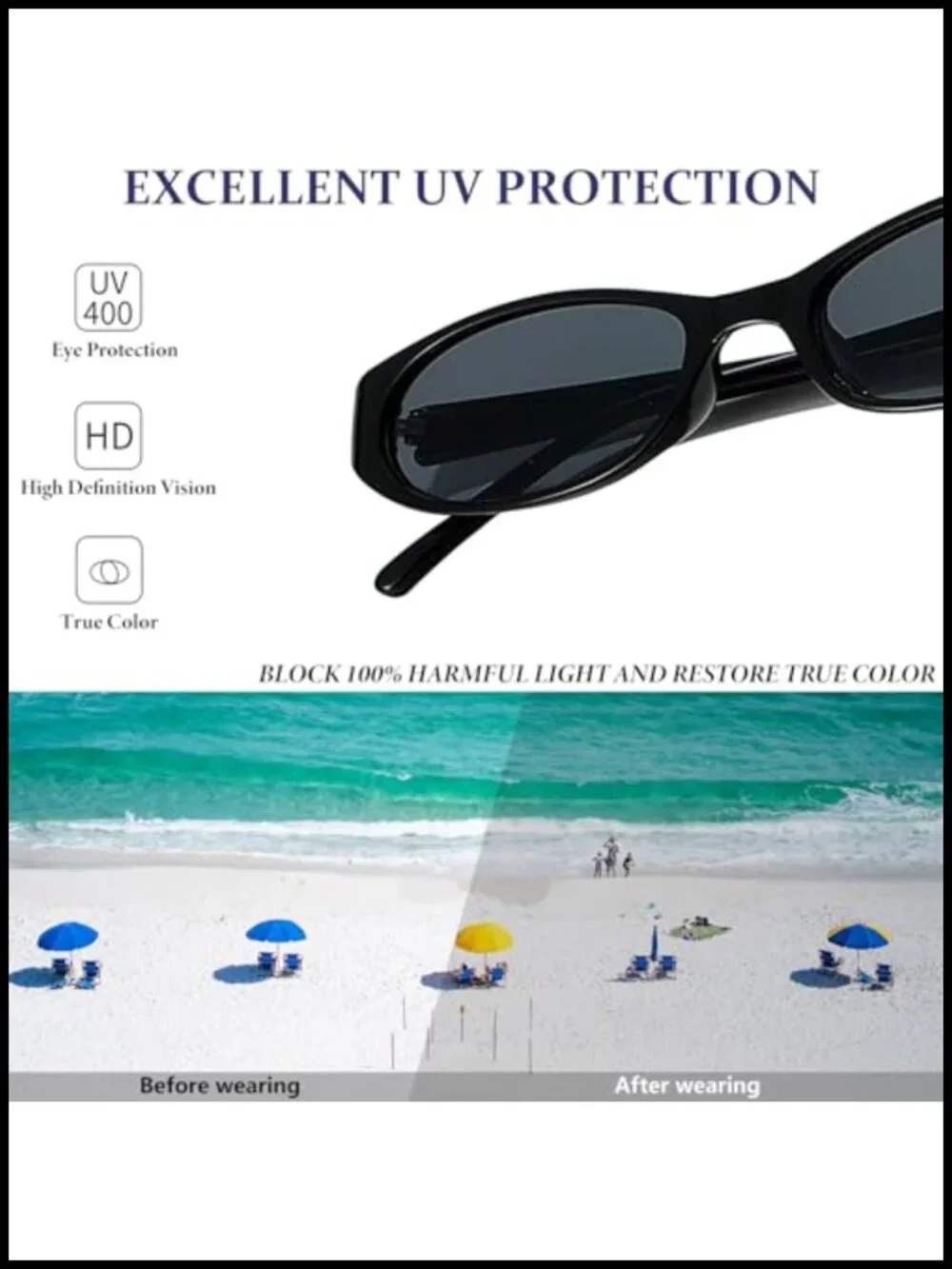 Retro Oval Cat Eye Sunglasses for Women Lightweight Narrow UV400